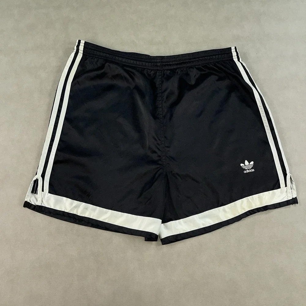 Vintage Adidas Nylon Shorts 80s M Sprinter Shiny Satin Retro Glanz Vigo Soccer